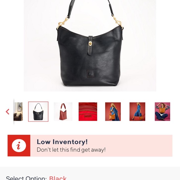 Dooney & Bourke Black and Gold Shoulder Bag with Sleek Design - Picture 1 of 5